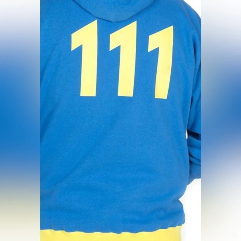 Fallout Vault 111 Hoodie Rare Promo Blue Yellow Bethesda 2015 medium